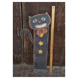 wood painted decorative cat silhouette 33"h; as is