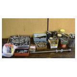 Group of hardware including eye and hook, anchors,