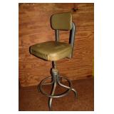 Vintage Cole swivel shop stool; as is