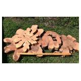 4 Live edge tree stump slabs; as is
