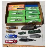 17 assorted pocket knives; as is