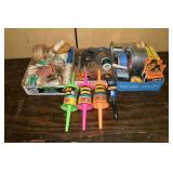 Lot: scissors, string, wire, tape, etc.; as is