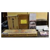 Lot: bat house, drawer insert, mat cutting tools,