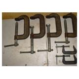 6 Craftsman C-clamps; as is