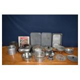 Mostly aluminum kitchen wares: electric skillet, s