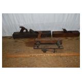 3 old wood planes: incomplete plough plane, Scioto