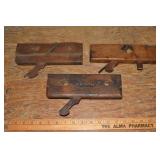 3 moulding planes, one stamped S.BURTIS; as is