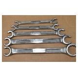 5 Snap-On flare nut wrenches model RXH; as is