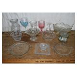 14 decorative glass table wares; as is