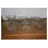 14 decorative pattern glass bowls; as is