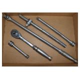 5 Snap-On 1/2" ratchet tools; as is
