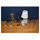 Lighting: figural lamp, oil lamp conversion, metal