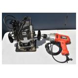 B&D tool lot: DR600 drill, 3338 plunge cut router;