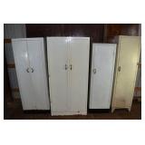 4 metal cabinets, largest 30x15x64"h; as is
