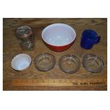 Vintage Pyrex, Fire King, cobalt measure, Atlas ja