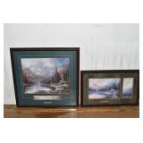 2 framed Thomas Kincade Accent prints: Mountain Ma