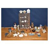 Small type set tray & assorted collectibles; as is