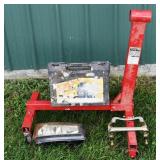 Lot: 1/2T engine stand, truck headlight housing an