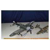 2 plastic military airplane models; as is