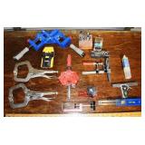 Collection of clamps, bits, etc.; as is