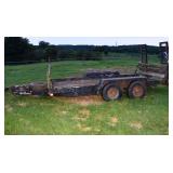 1990 tandem axle  14'x6.5' equipment trailer, 1000