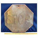 Stamped metal 30' stop sign, possibly railroad cro