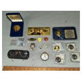 Lot: old eye glasses, watch, President Trump coins