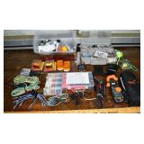 Lot: Klein CL1000 Meter, trailer wiring supplies,