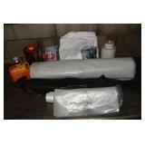 Lot: 4mil poly, ProMax safety suits, masks, gloves