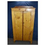 Primitive pine 2 door jelly cupboard, 34x13x62'h;
