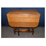 English oak barley twist gateleg drop leaf table,