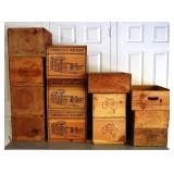 13 wine crates: '76 Rothchild, '73 St. Emilion, et