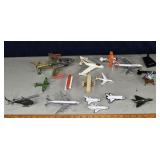 16 assorted diecast model flying vehicles; as is
