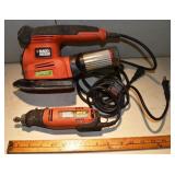 2 working Black & Decker tools: RTX 3 speed rotary