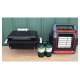 Weber mini propane grill, Mr. Heater model MH18B B