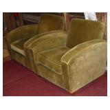 2 allover upholstered club chairs, 32x35x36'h; as