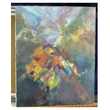 MCM signed abstract oil on canvas with signature b