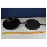 Wagner cast iron skillet and griddle; as is