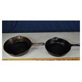 2 Griswold cast iron skillets; as is