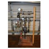 Steam Punk industrial sculpture with wooden base 3