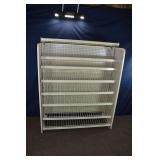 Metal, wire and peg board display rack, 49x19x60'h