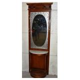 Marble top hall stand with etched mirror and coat
