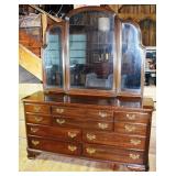 Ethan Allen cherry finish 10 drawer double dresser