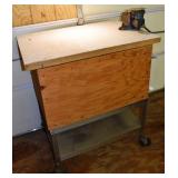 Stainlss cart with wood cabinet and counter top 37