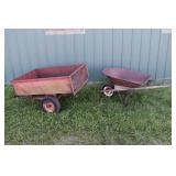 Sears steel garden dump trailer, wheelbarrow; as i