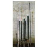7 fence posts tallest 65', aluminum I-beam 80', et