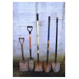 5 assorted shovels; as is