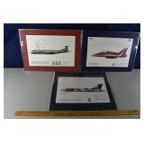 3 framed (20x16'h avg) Squadron Prints, Glasgow Du