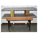 Rolling work surface on metal Stiga frame 60x24x30