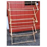 folding wood drying rack, 40x20x60'h; as is